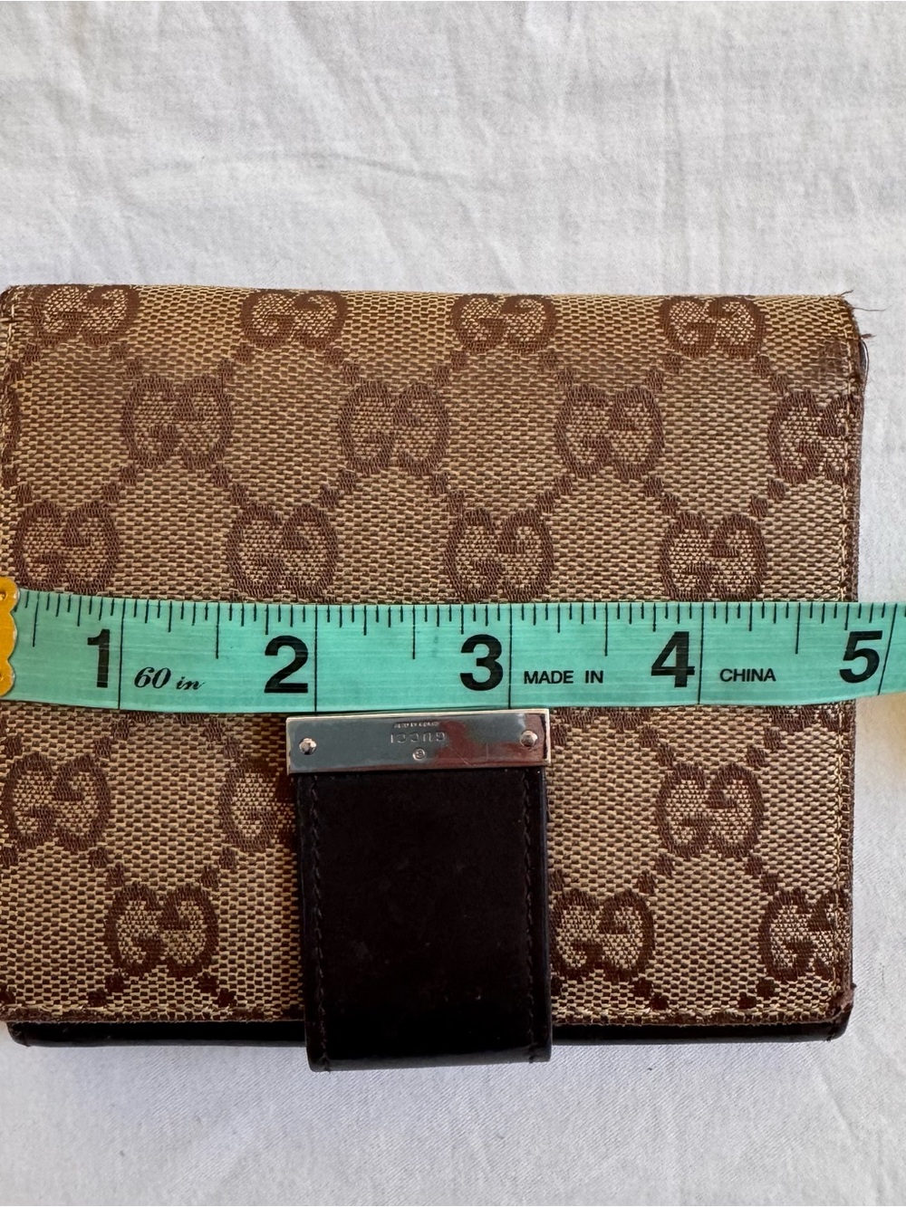 Vintage Gucci monogram brown wallet with leather trim - Picture 5 of 9